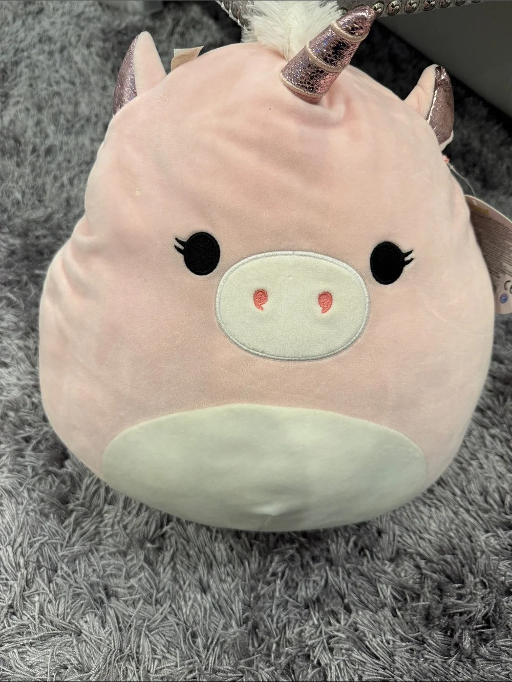 Squishmallows Pink Unicorn Plush Pillow with Glitter Horns
